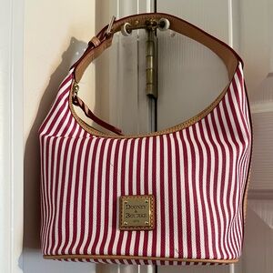 Dooney & Bourke Red and White Striped Hobo Bag